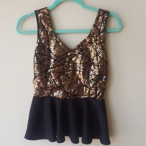 Alt B Sequin Peplum Top